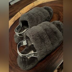 UGG Fluff Yea Sheepskin Slingback Slippers